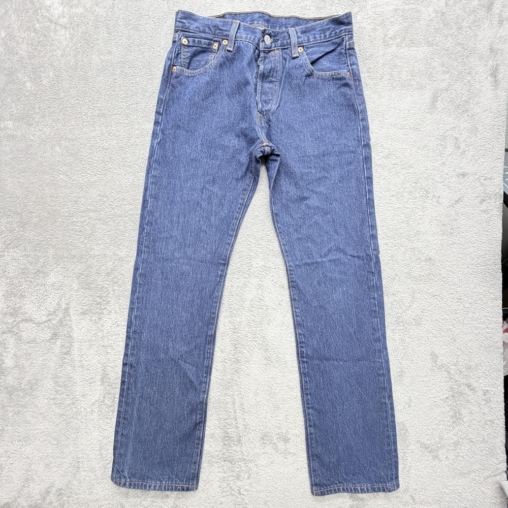 Levis 501 Jeans Mens Measured 30x30 Blue Medium Wash Straight Classic